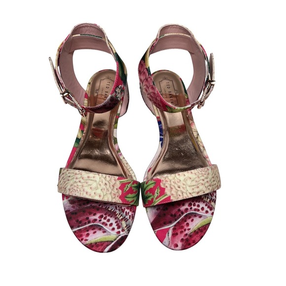 NWT Ted Baker London Leeban Sandals, Encyclopaedia Floral, Size 9 - Picture 8 of 13